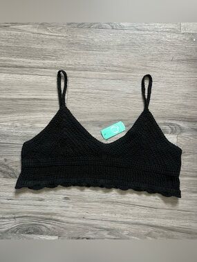 ELF Black Crochet Crop Top